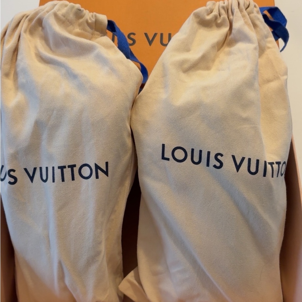 Louis Vuitton Brown Monogram Low-Top Sneakers with White Accents - Picture 6 of 7